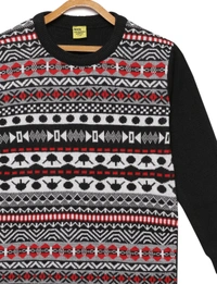 Jacquard Print Sweater / Winterwear For Boys - Black - 11-12 Years(34), Black