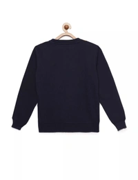 Anchor Print Sweater For Boys -NAVY - 13-14 Years(36), Navy Blue