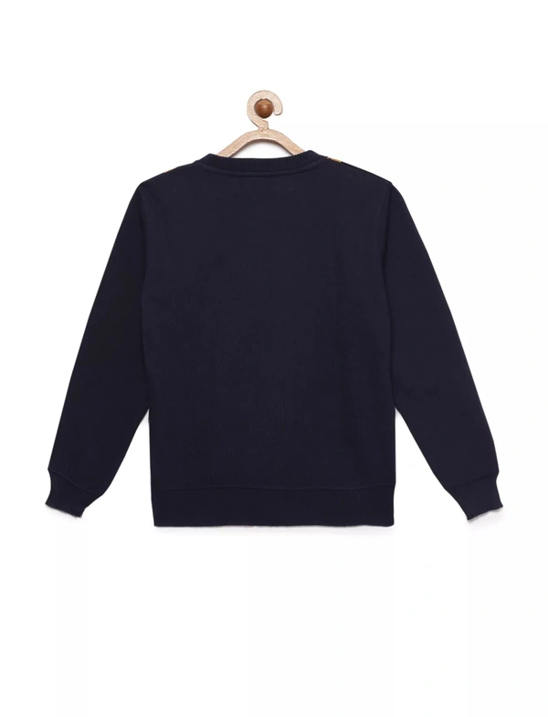 Anchor Print Sweater For Boys -NAVY - 13-14 Years(36), Navy Blue