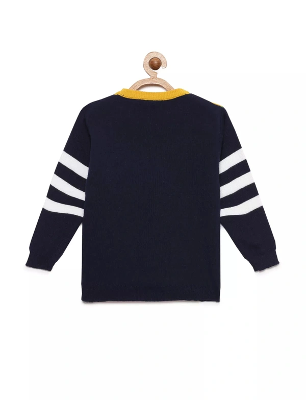8 Single Poly Full Sleeves Regular Print Sweater For Boys-Checkered - 5-6 Years(26), Mustard