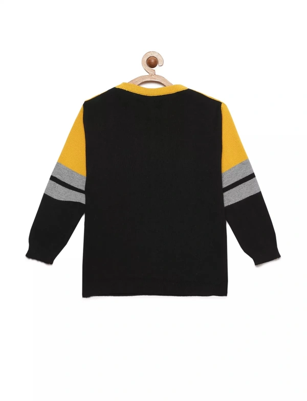 8 Single Poly Full Sleeves Regular Print Sweater For Boys - 5-6 Years(26), Mustard