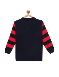 Regular Striped And Star Print Acrylic Winter Wear Fully Closed Pullover For Boys - 13-14 Years(36)