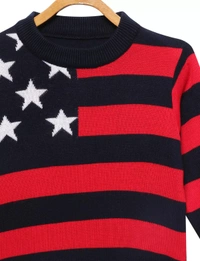 Regular Striped And Star Print Acrylic Winter Wear Fully Closed Pullover For Boys - 13-14 Years(36)