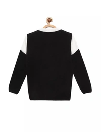 Acrylic Regular Print Fully Closed Full Sleeves Winter Wear / Sweater For Kids - Boys - 13-14 Years(36), Off White