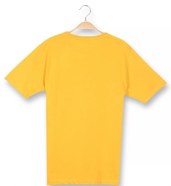 Cotton Rich Round Neck Graphic Printed T-Shirt Men-DESTROY - Medium(M), Yellow