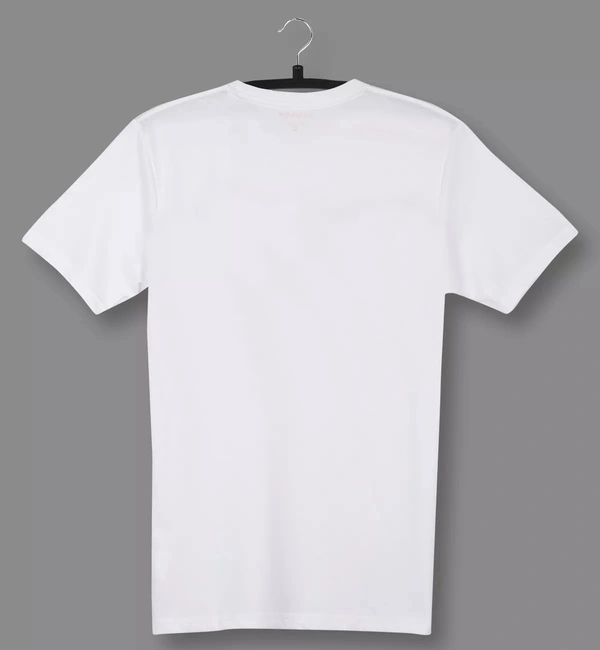  Cotton Rich Round Neck Printed T-Shirt Men-ORIGINAL LICENSED - Medium (M), White