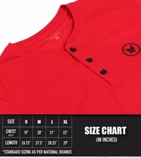 Cotton Rich Henley Neck Logo Print T-Shirt for Men - RED - Large (L), Red