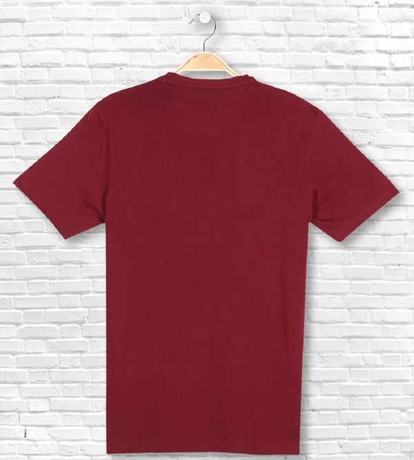  Cotton Rich Round Neck Graphic Print T-Shirt Men - NEX - Small (S), Maroon