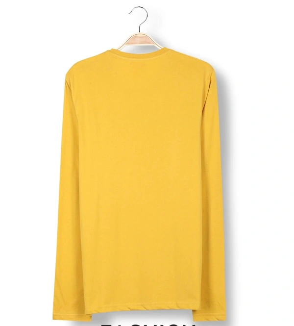 Cotton Rich Round Neck Graphic Print T-Shirt Men-Beyond Imagination - Large (L), Yellow