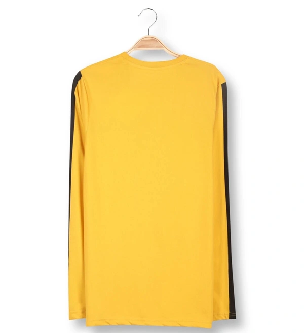 Cotton Rich Round Neck Graphic Printed T-Shirt Men-Awesome - Large (L), Yellow