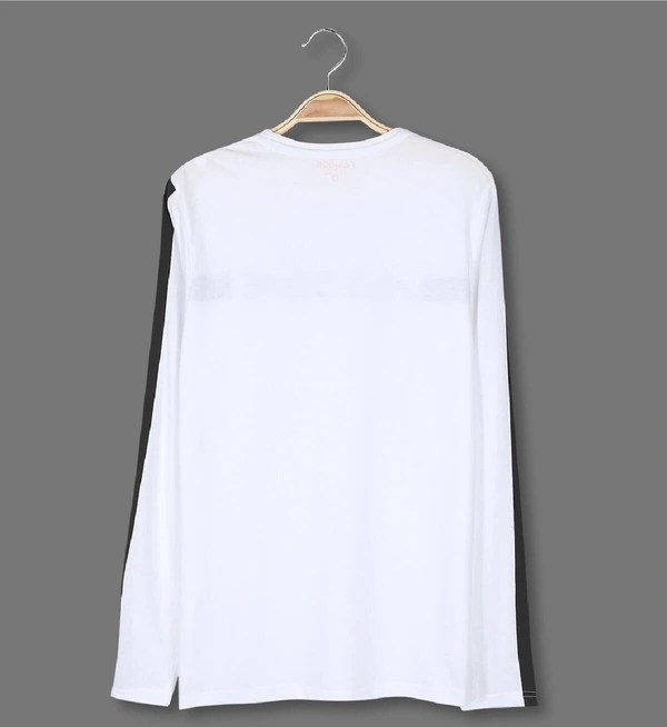 Cotton Rich Round Neck Graphic Printed T-Shirt Men-Awesome - Large (L), White