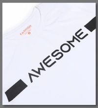 Cotton Rich Round Neck Graphic Printed T-Shirt Men-Awesome - Large (L), White