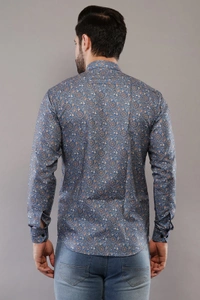 100% Cotton Full Sleeve Regular Fit All Over Print Casual Shirt For Men - M