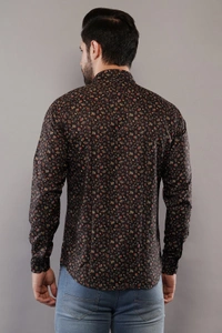  100% Cotton Full Sleeve Regular Fit All Over Print Casual Shirt For Men - XL