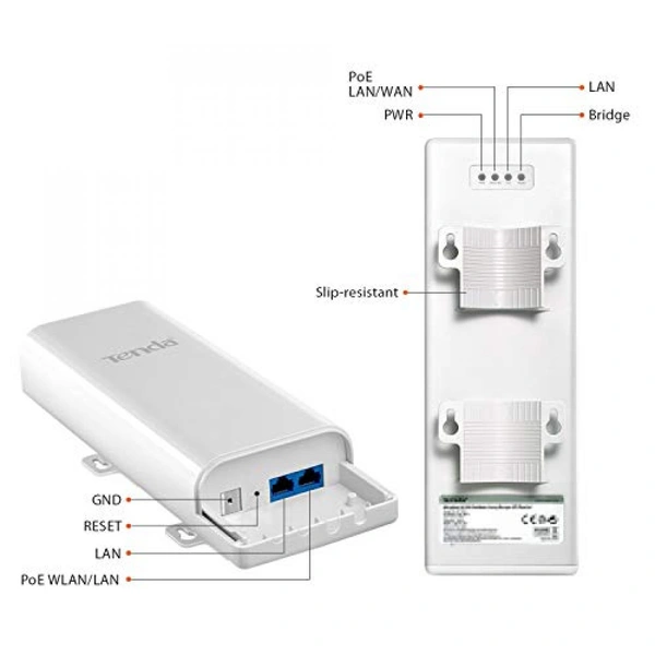 Tenda O3 2.4GHz N150 Smart Manage Outdoor CPE | 12dBi, 5km+ | Point To Point Wireless Bridge - White