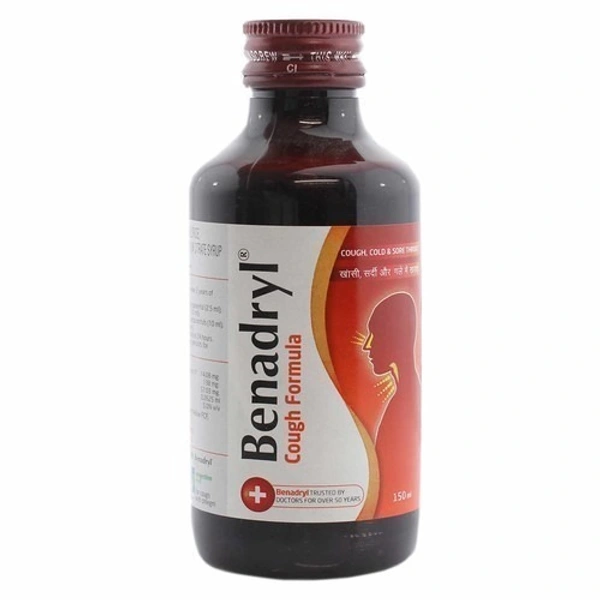 Benadryl Plastic Cough Medicine Syrup, Bottle Size: 150 ml