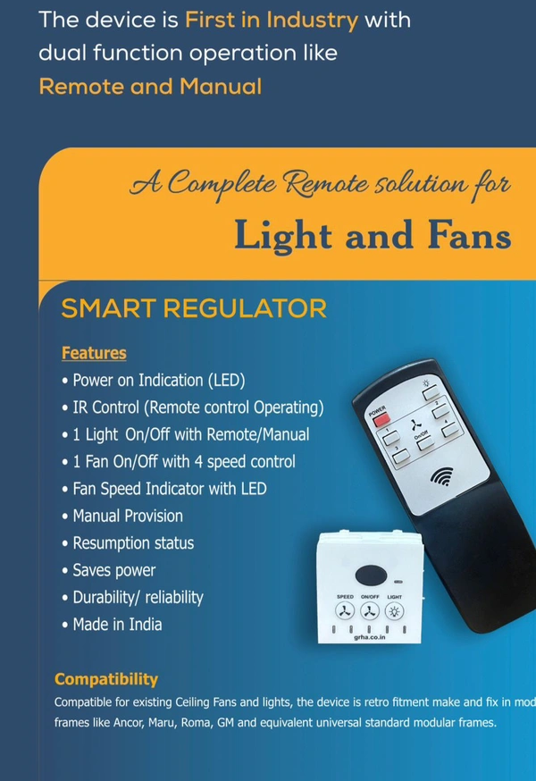 Smart Regulator - Remote Control Light and Fan