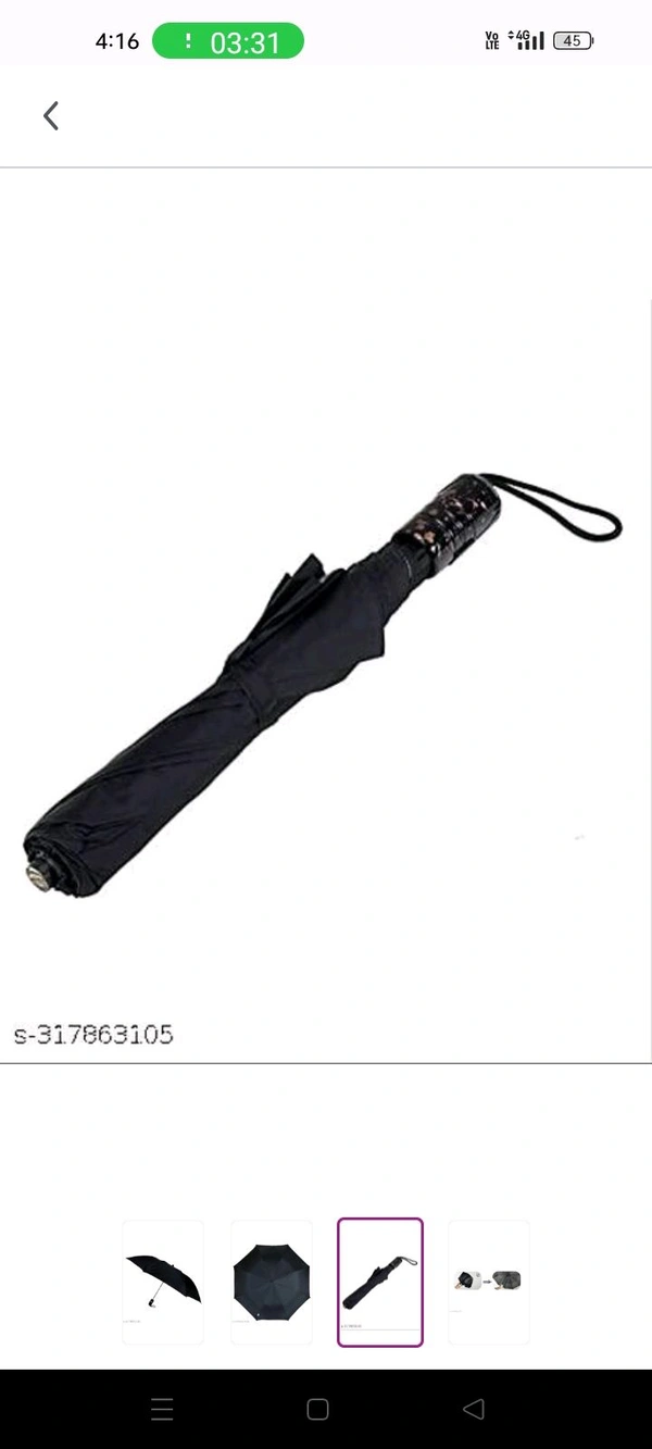 Black Umbrella 2 Fold Nth  - Black, Full Size