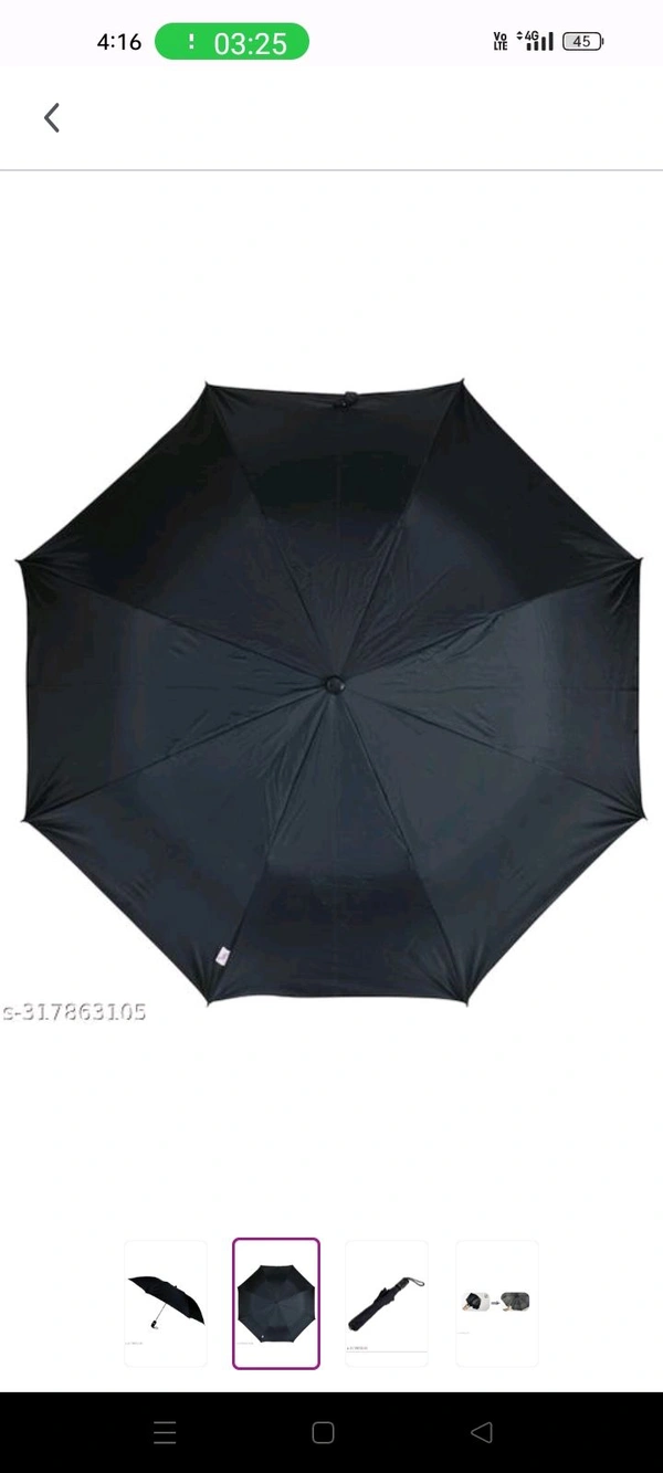 Black Umbrella 2 Fold Nth  - Black, Full Size
