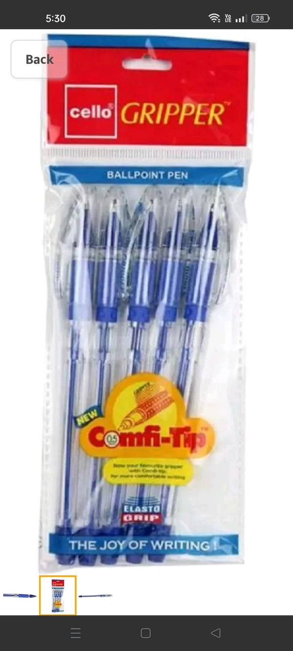 Cello Gripper Ball Pen - Blue