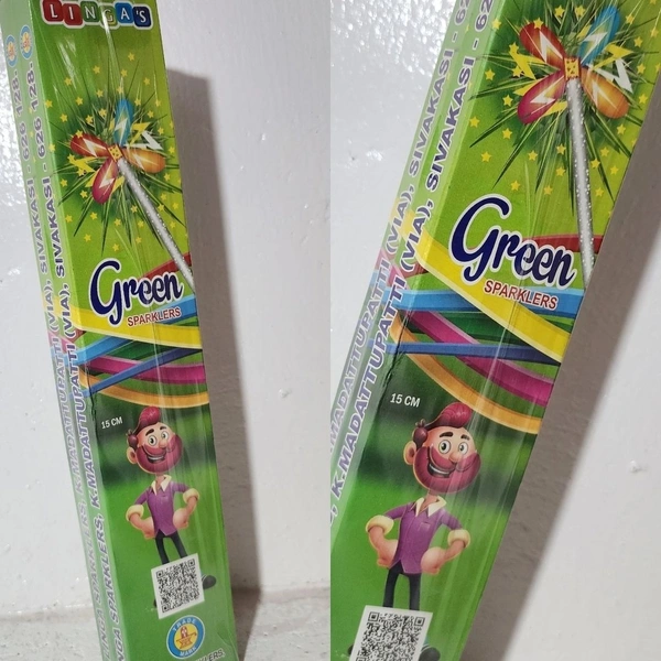 15 Cm Green Sparklers, 15 Cm கிரீன் கம்பி 