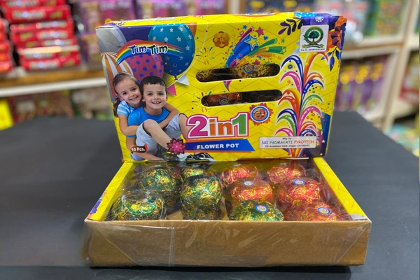 2 In 1 Multi Colour Pots (10pcs) (2 இல்1 மல்டிகலர்(5பீஸ்))