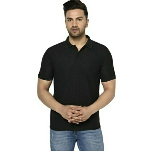 Polo Neck T-shirt - Black, FS