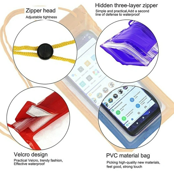 Waterproof Cover For Mobile - Multicolour, FS