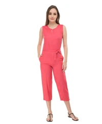 Rayon Jumpsuite For Girls - Pink, M