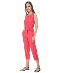 Rayon Jumpsuite For Girls - Pink, M