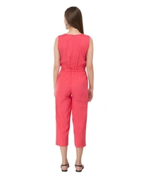 Rayon Jumpsuite For Girls - Pink, M