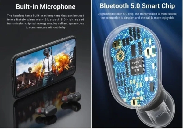 India BBD-S19 True wireless Portable Bluetooth HeadsetModel Name :BBD-S19 True wireless - Blue Seed, Free