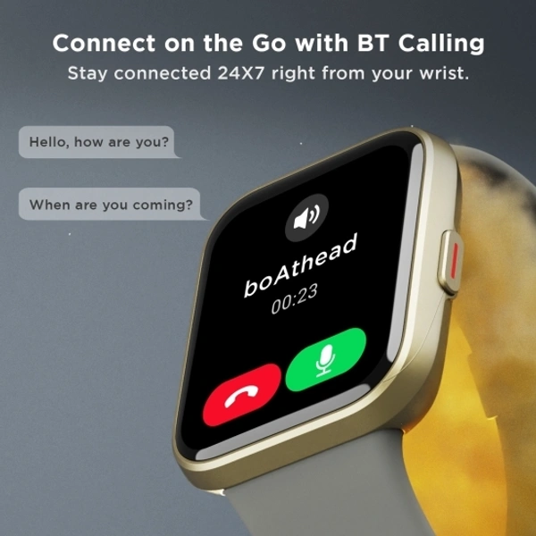 BOAT  Boat Wave Connect With Bluetooth Calling, Voice Assistant And 1.69" HD Display Smartwatch  - Grey, Free Size