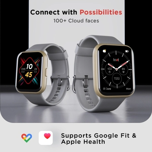 BOAT  Boat Wave Connect With Bluetooth Calling, Voice Assistant And 1.69" HD Display Smartwatch  - Grey, Free Size