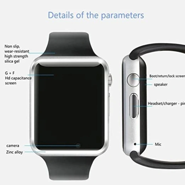 CA1 Calvin A1 Full Touch Screen Bluetooth Smartwatch Support Sim Card - Black Blue Yellow, Free Size