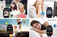 CA1 Calvin A1 Full Touch Screen Bluetooth Smartwatch Support Sim Card - Black Blue Yellow, Free Size