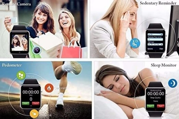 CA1 Calvin A1 Full Touch Screen Bluetooth Smartwatch Support Sim Card - Black Blue Yellow, Free Size