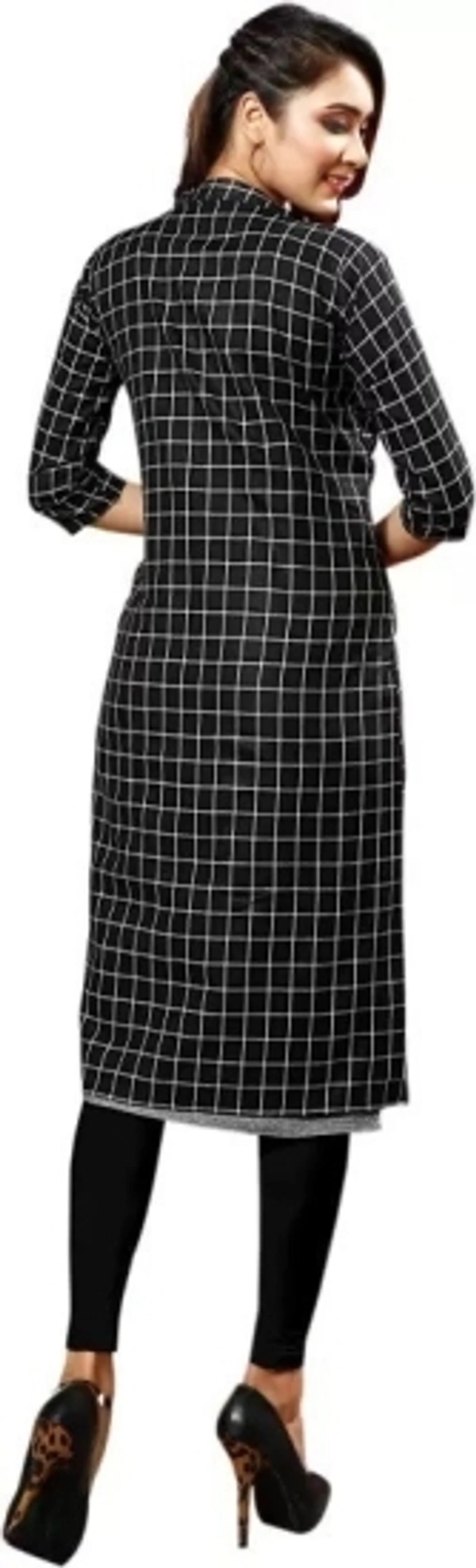 Indian beauty Women Printed A-line Kurta - Balck Grey, S M L XL XXL