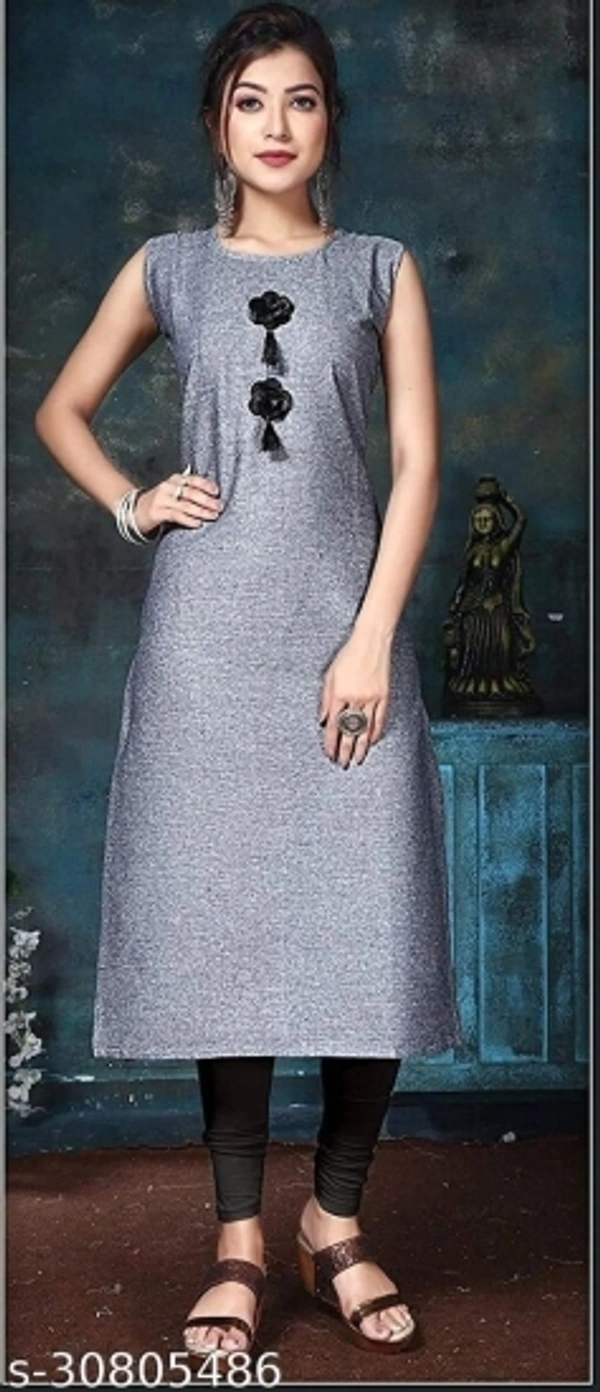 Indian beauty Women Printed A-line Kurta - Balck Grey, S M L XL XXL