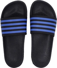 ShoeAdda Black Men Home Slides | Boys Casual Chappals. - Black Blue, Free Size