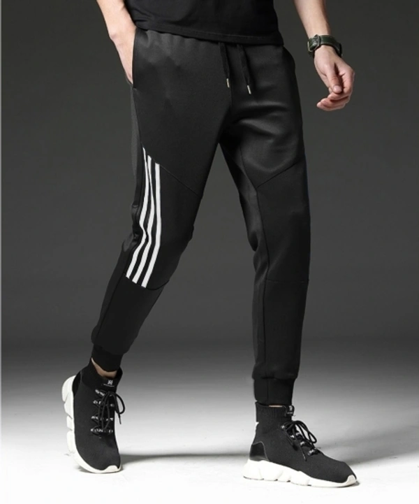 Foxter Soild Men Black , White Track Pants  - S M L XL, Black White