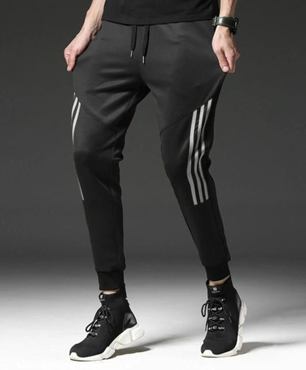Foxter Soild Men Black , White Track Pants  - S M L XL, Black White