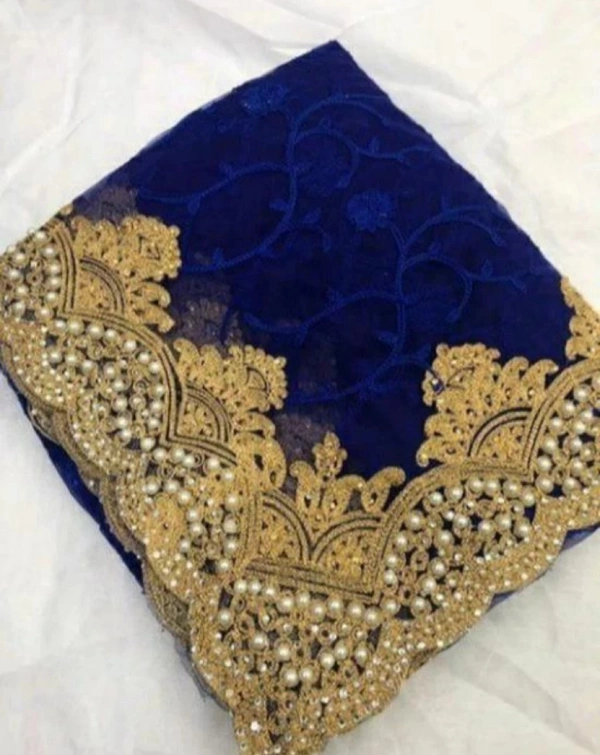 Embellished Bollywood Net Saree Blue  - Blue