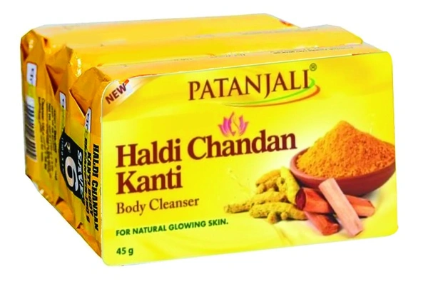 PATANJALI HALDI CHANDAN KANTI SOAP - 150 GRM, 3 PSC SET