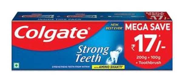 COLGATE STRONG TEETH PASTE - 200+100 GRM