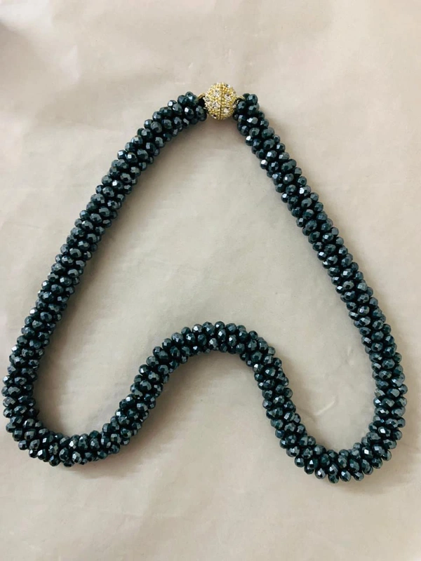 Night Gray Crystal Neclace  - Standard, Night Gray