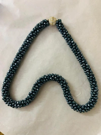 Night Gray Crystal Neclace  - Standard, Night Gray