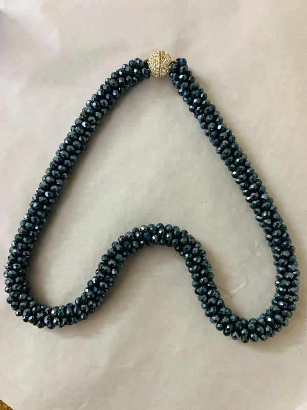 Night Gray Crystal Neclace  - Standard, Night Gray