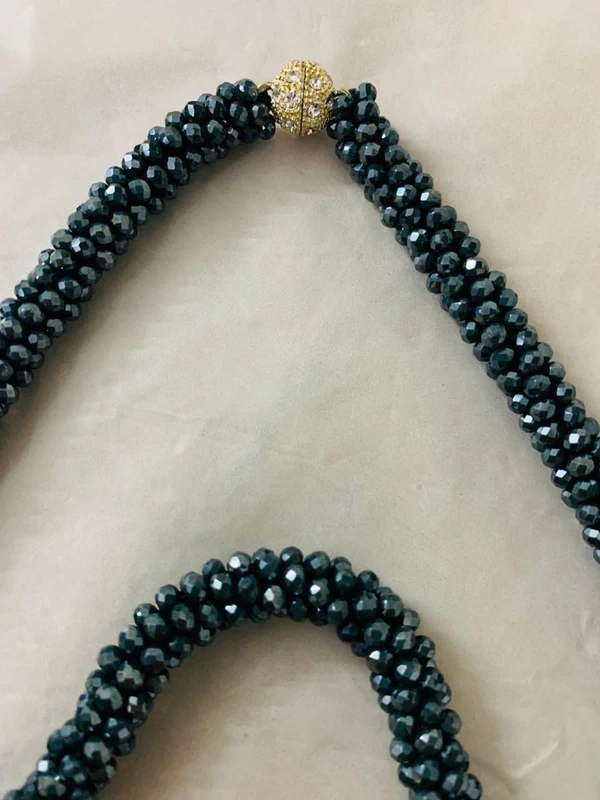 Night Gray Crystal Neclace  - Standard, Night Gray