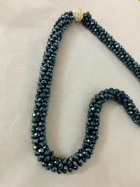 Night Gray Crystal Neclace  - Standard, Night Gray